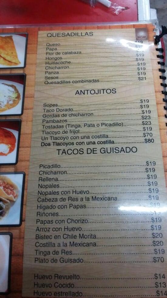 Menu at Caldos Rivera Antojitos Mexicanos restaurant, Mexico City, Av ...