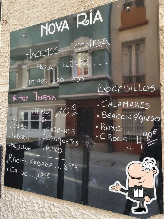 Carta del restaurante Nova Ria, La Coruña