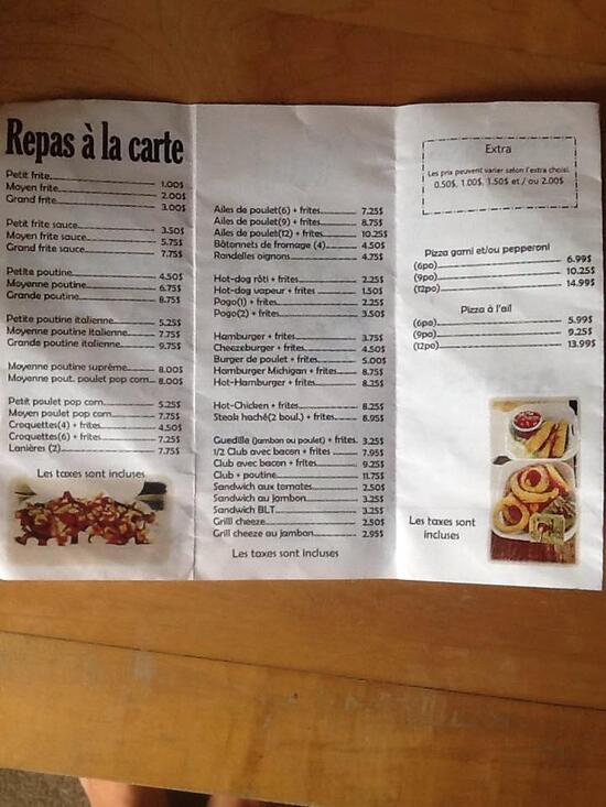 Menu At Casse Cro Te Du Lac Canada