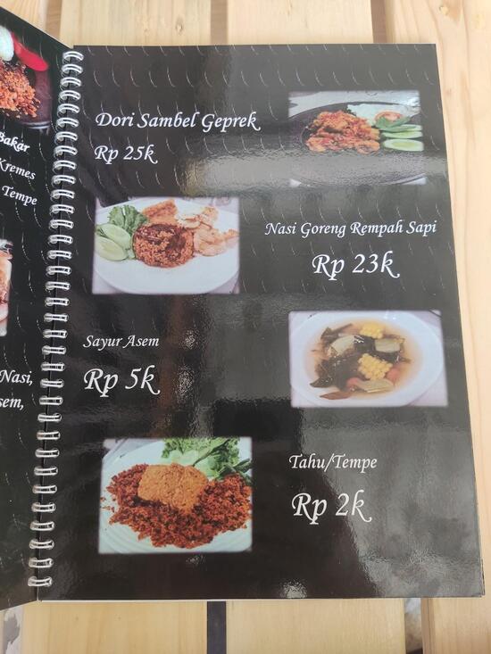 Carta del restaurante Nasi Bakul Sunda, Tangerang del Sur