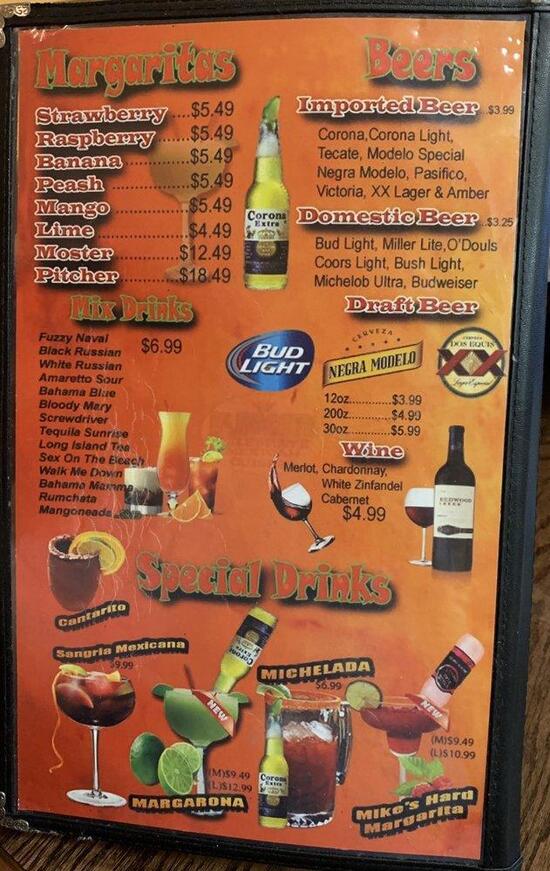 Menu at Los Magueyes Restaurant, Kearney