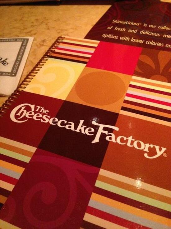 Carta del postres The Cheesecake Factory, Glendale, N Bayshore Dr