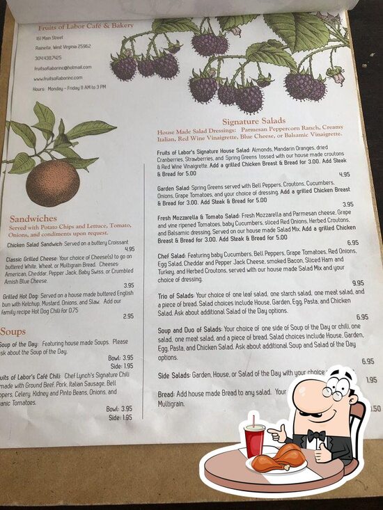 Carta del café Fruits of Labor Rainelle, Rainelle
