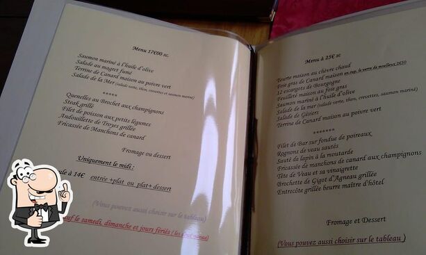 Le Chalet Chartrettes Menu