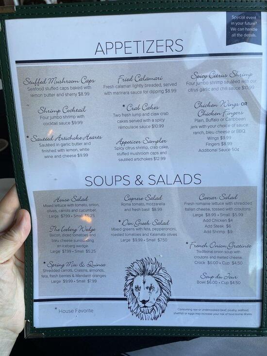 The Breeze Gilford Menu