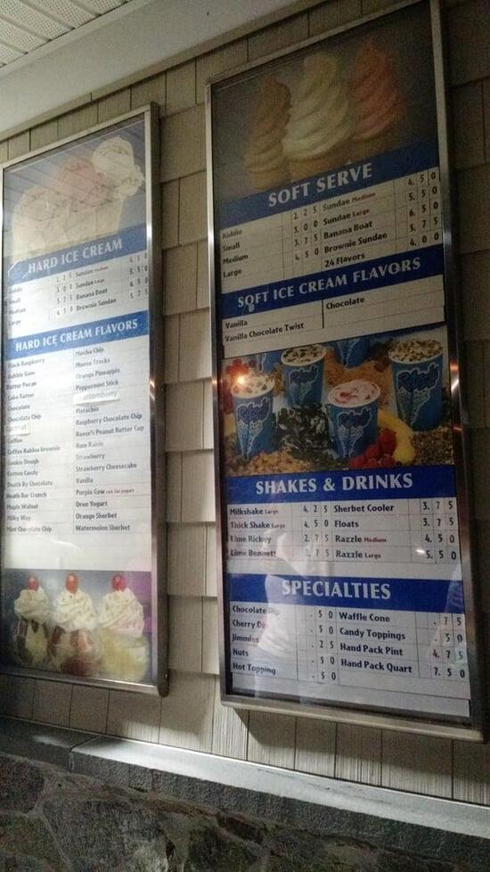 Menu at Ice Cream Lady, Douglas