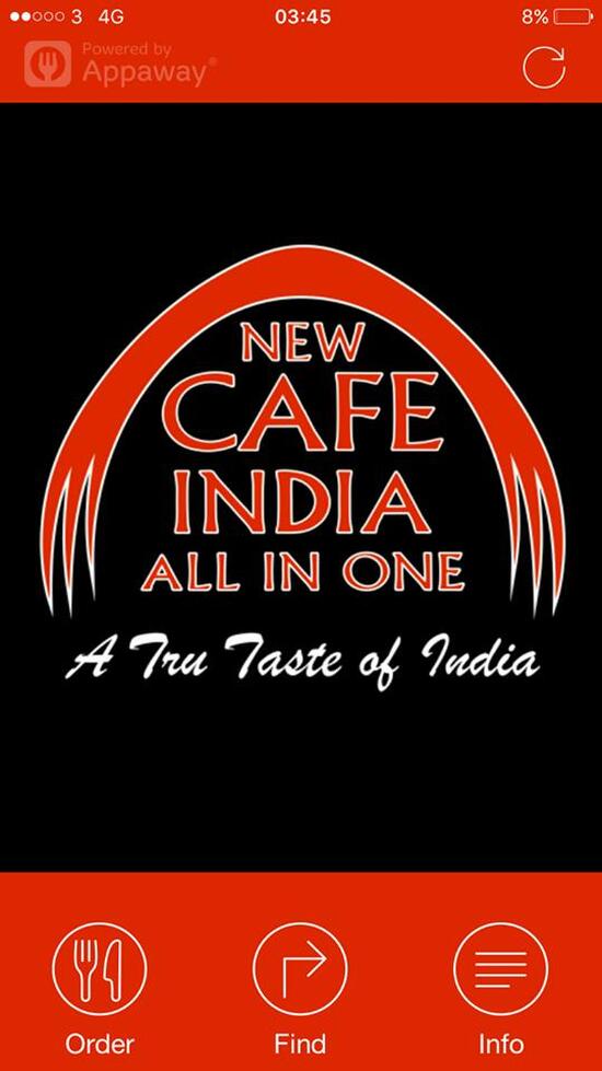 Menu at New Cafe India, Glasgow