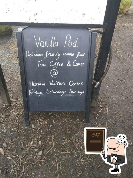 Menu at Vanilla Pod cafe, Edinburgh, Harlaw House Visitor Centre