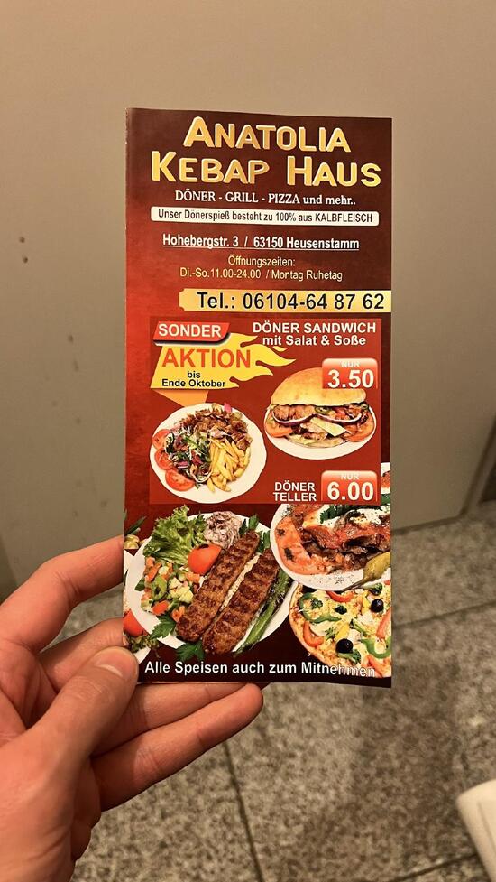 Speisekarte Von Anatolia Kebap Haus D Ner Grill Pizza Heusenstamm