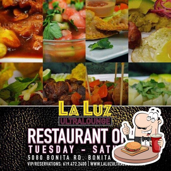 Menu at La Luz Ultralounge club, Bonita
