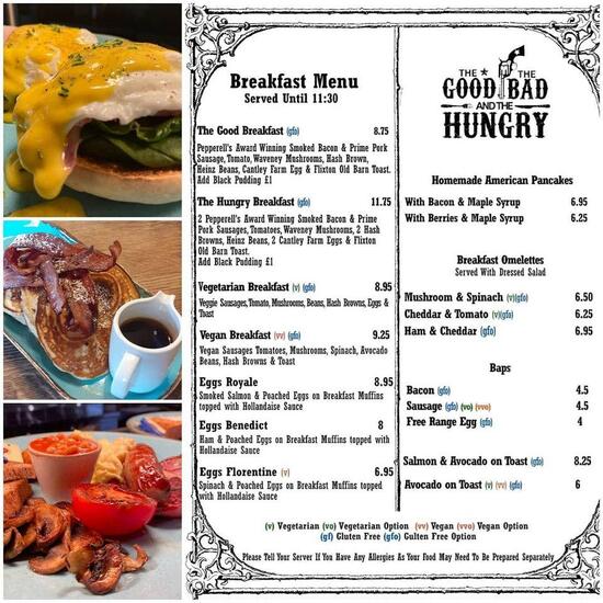Menu at The Good The Bad & The Hungry cafe, Fressingfield