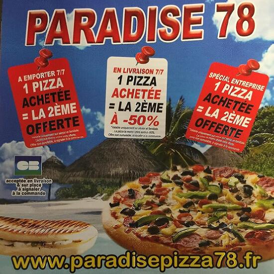 Menu at Pizza Paradise 78 restaurant, Vaux-sur-Seine