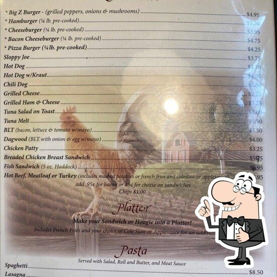 Menu at Zambo's Country Cottage restaurant, New Centerville
