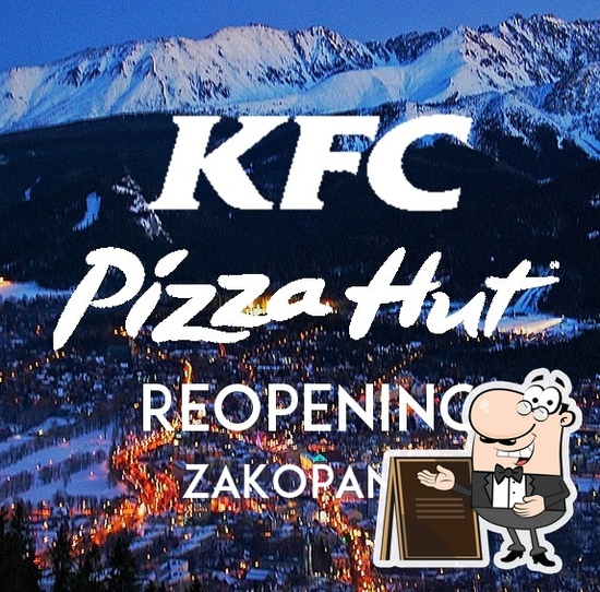 Menu at Reopening KFC and Pizza Hut in Zakopane pizzeria, Zakopane