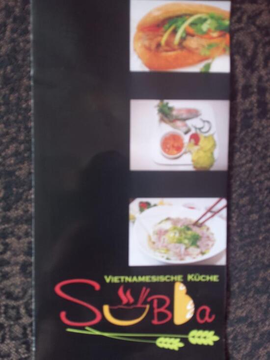 Menu au Subba restaurant, Potsdam