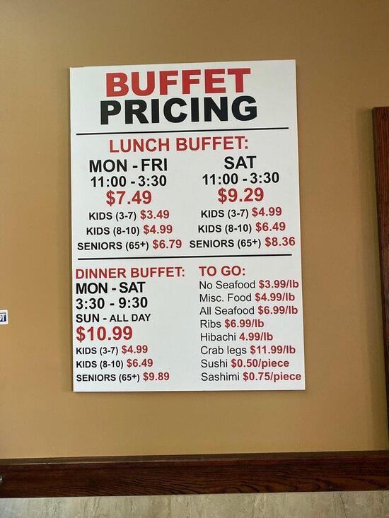 Carta del restaurante Chow King Grill & Buffet, Decatur