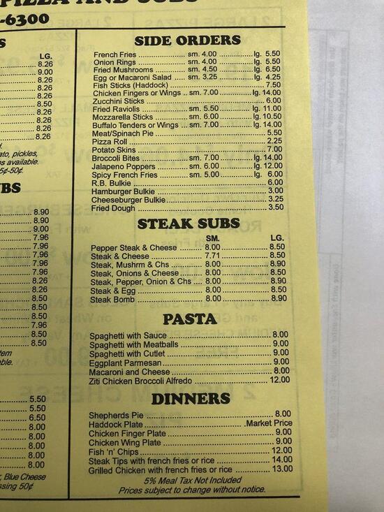 Menu at Haverhill House of Pizza and Subs pizzeria, Haverhill