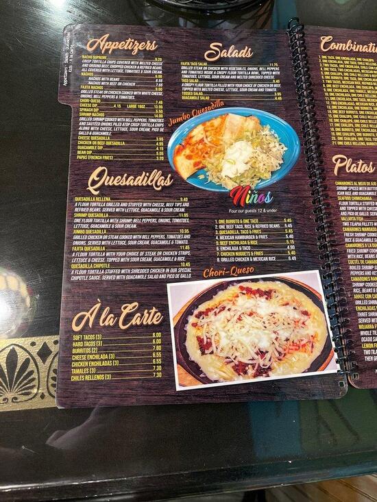 Menu at El Cerrito Mexican Restaurant, Coldwater