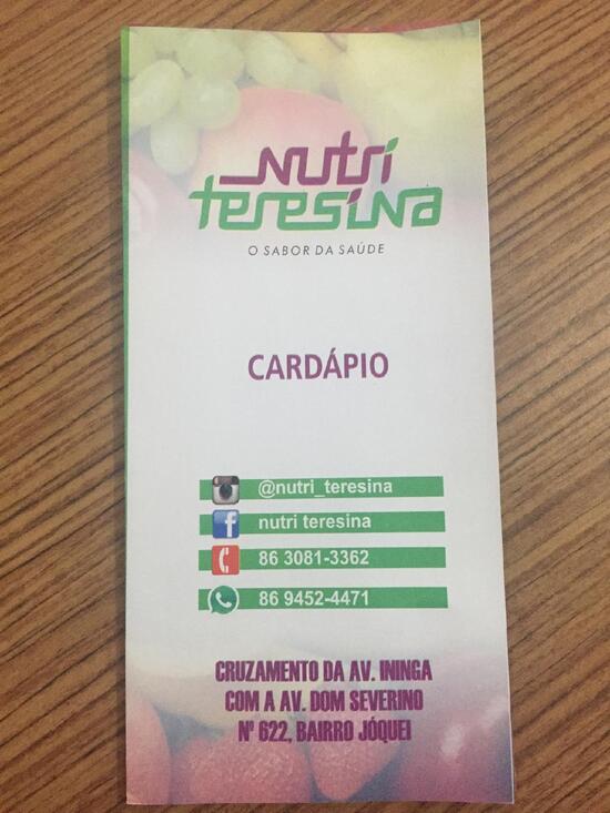 Menu At Nutri Teresina Restaurant Teresina