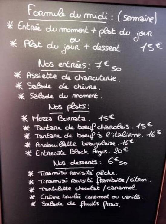 Menu at Restaurant Chez Titi, Fuveau