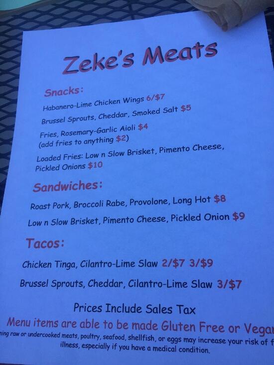 Carta De Zeke S Meats Raleigh   Rff7 Zekes Meats Menu 