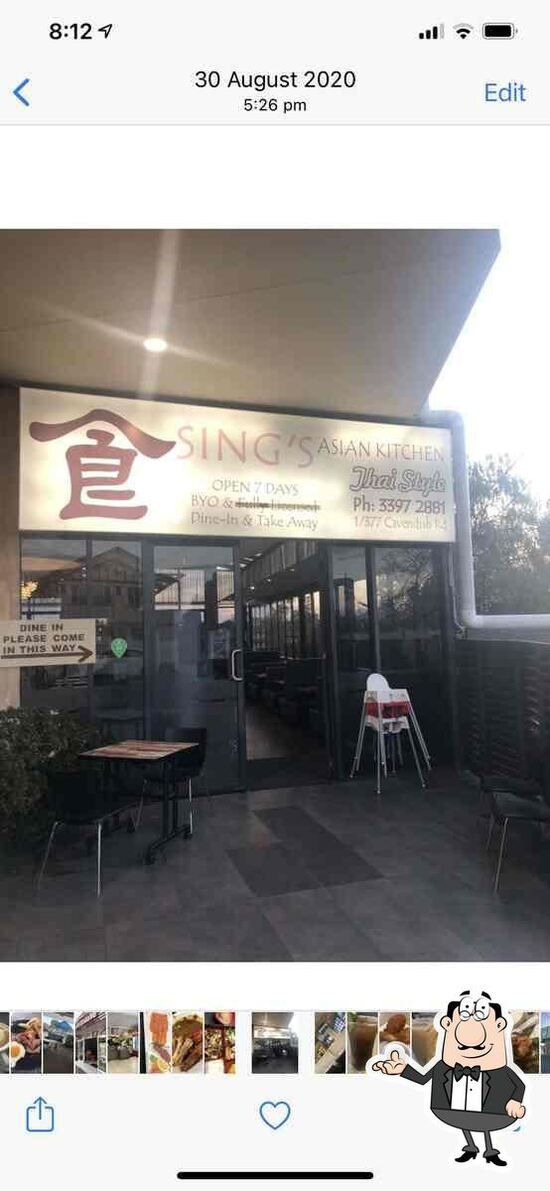 Menu at Sing's Asian Kitchen fast food, Coorparoo