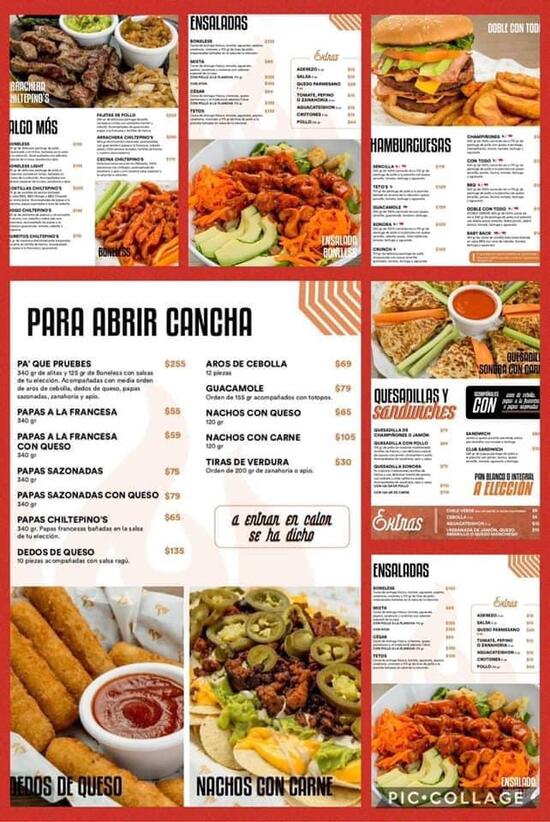 Menu at Chiltepinos Wings Cananea pub & bar, Cananea, Sexta Este 9A